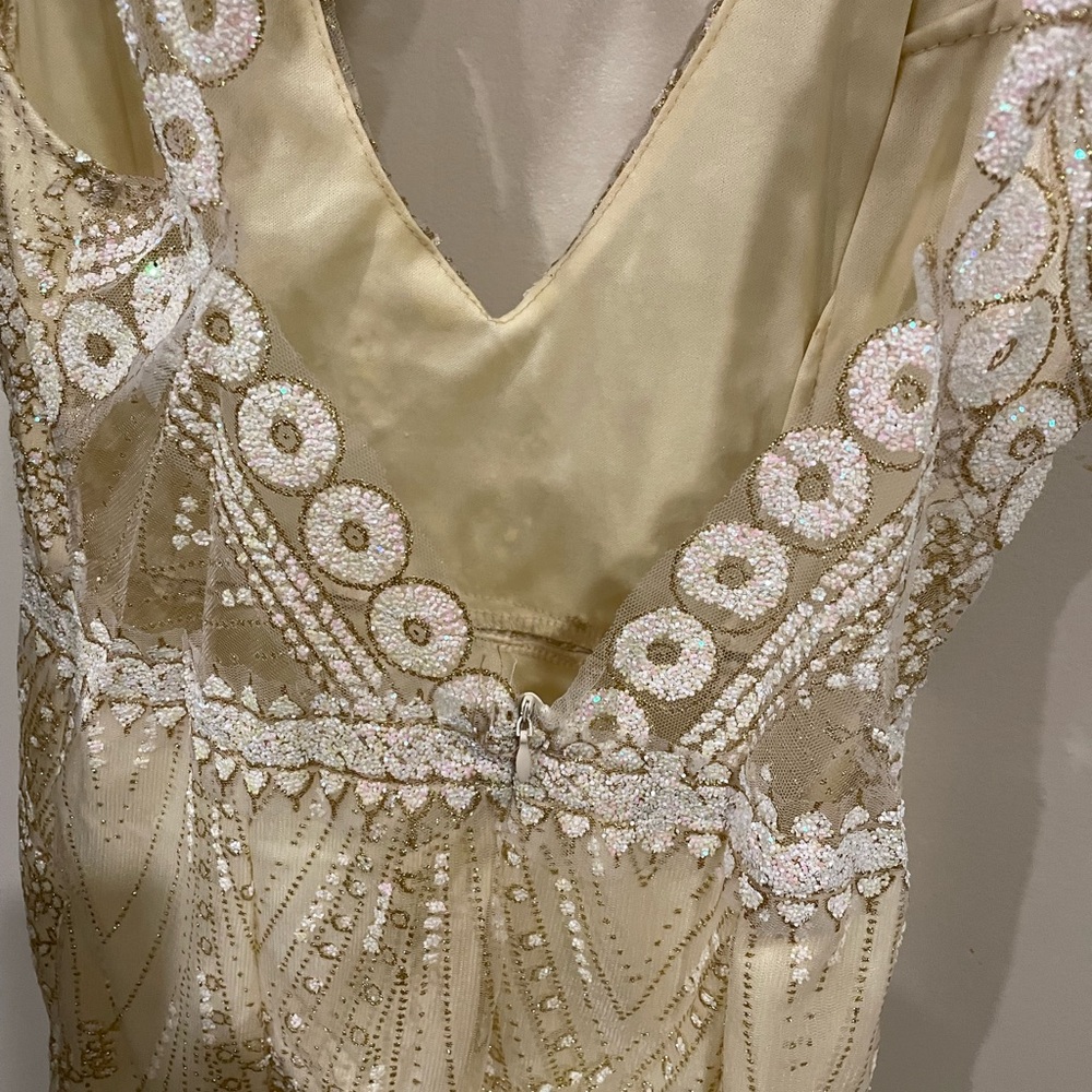 NWT SML Custom design bead champagne gold mesh - Picture 11 of 12
